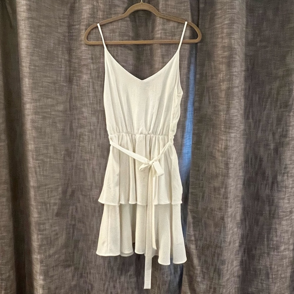 White summer dress. Brand she and sky; size: S. Slightly used.